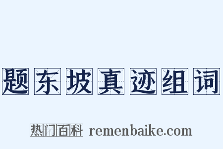 题东坡真迹组词是什么意思的图片